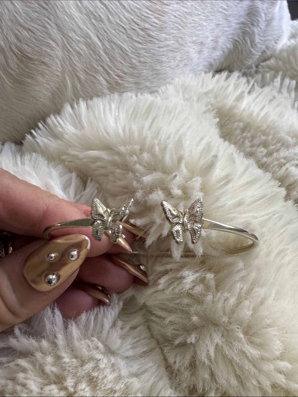 Silver Butterfly Cuff Bracelet - 925